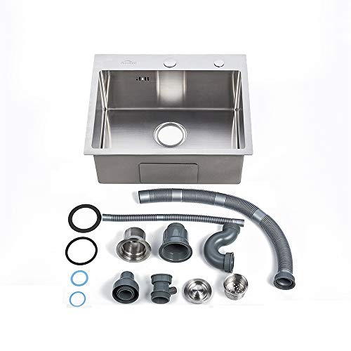 AuraLum 55x45x22cm Lavello Cucina 1 Vasca Acciaio