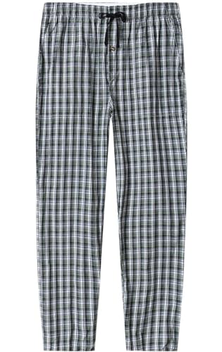 MoFiz Mens Pajama Bottoms Cotton 3 Pack Lounge Pants Set with Pockets Drawstring Plaid Pjs Bottoms Sleepwear with Button Fly4