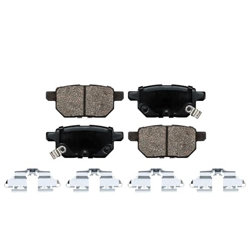 Image of Detroit Axle - Rear Brake Pads for Toyota Matrix Corolla Yaris Prius Prime AWD-e, Pontiac Vibe, Scion tC xB, Ceramic Brake Pads w /Hardware Replacement