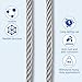 5/16 Stainless Steel Cable, Heavy-Duty 7x19 Wire Rope for Zip Line, Boat Lift, Winch & Deck Railing, 9000 lbs Breaking Strength, Marine-Grade Cable Line with Pre-Looped Ends (50FT)