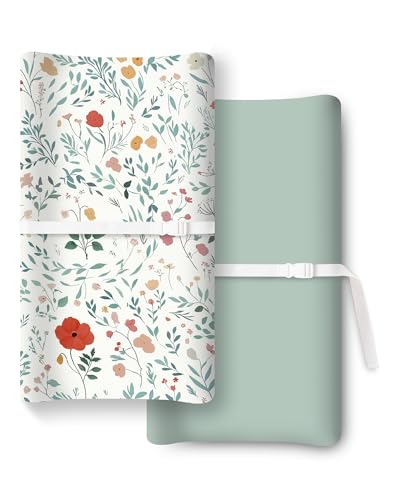 TotChill Extra Stretchy Changing Pad Cover, Ultra Soft Premium Jersey Knit Changing Pad Sheets, Unisex for Boys Girls, Fits All Standard Changing Tables/Dresser Tops - 2 Pack