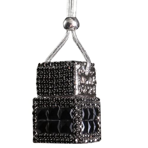 Bling Automobile Aroma Diffusers Diamond Car Hanging Perfume Bottle Rhinestone Fragrance Essential Oil Diffuser Pendant Black #TOP10