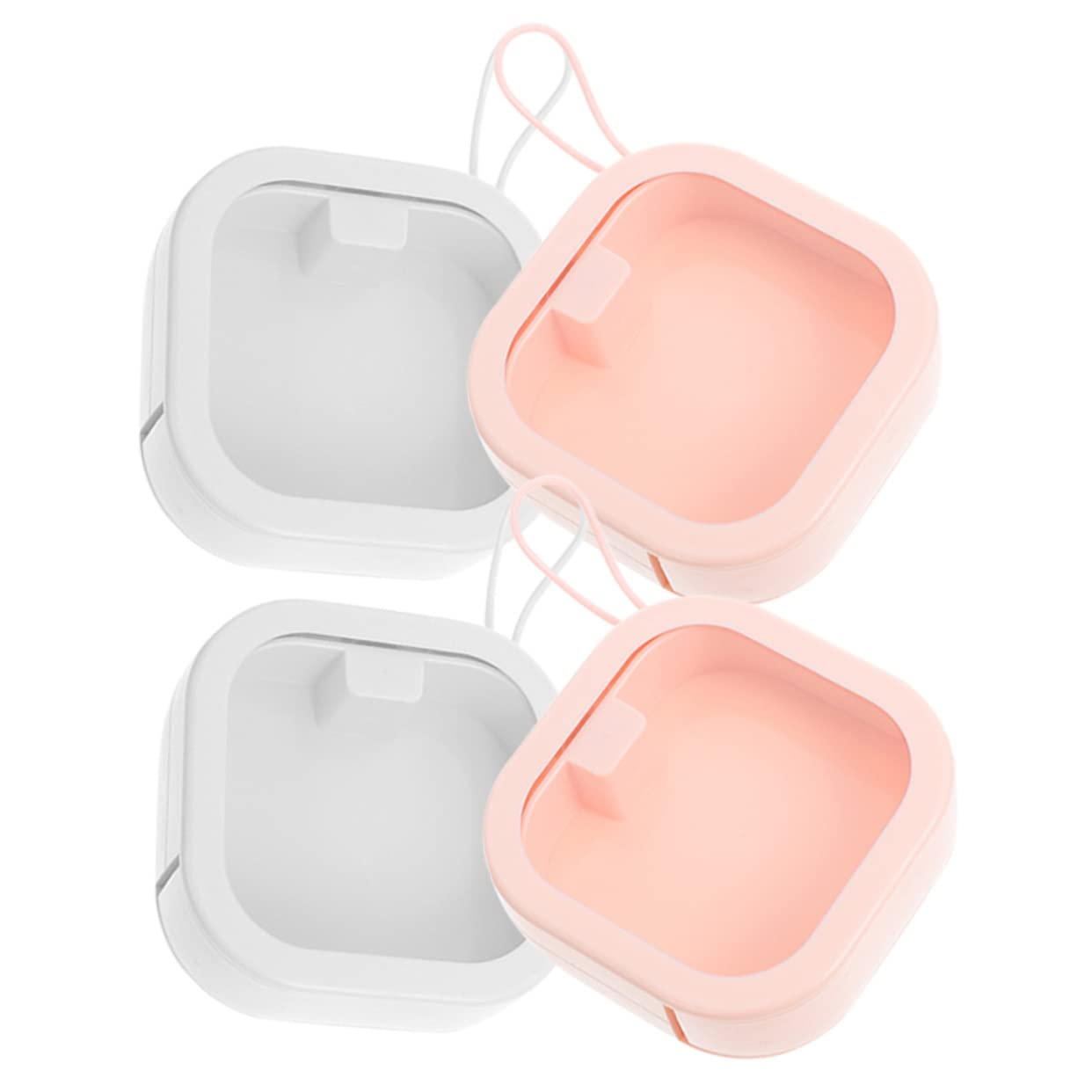 OHPHCALL 4Pcs Hair Tie Organizer with Handle Portable Multi Function Jewelry Case Visible Earring Box for Hair Accessories Storage and Tpe Design Cute and Colors