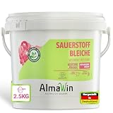 AlmaWin® Sauerstoffbleiche Pulver [2,5kg] für strahlend weiße Wäsche ab 30°C, gegen Gerüche & Verfärbungen - Aktivsauerstoff Bleichmittel für Abfluss, Spül- & Waschmaschine