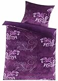 KH-Haushaltshandel Winter Wende Bettwäsche Cashmere Touch, 135x200+80x80cm, lila, Paisley Muster,...