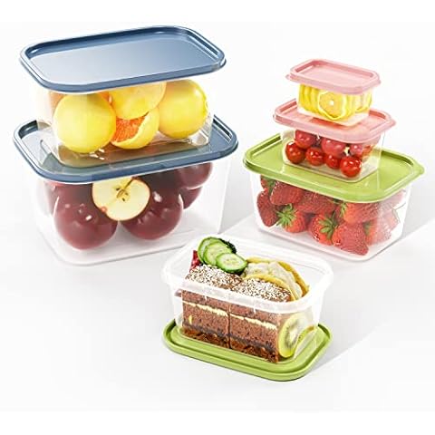 EFISH 6PCS Rectangular Food Storage Box Set Cover