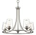 Millennium 9725-SN Transitional Five Light Chandelier from Ashford Collection in Pewter, Silver Finish, Satin Nickel