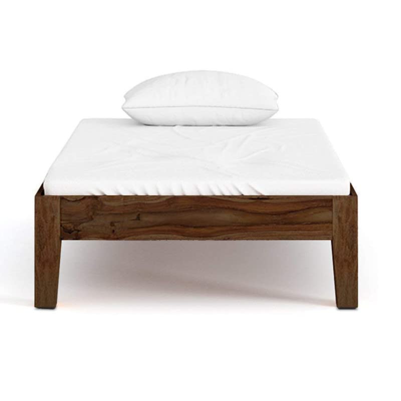 Image of Wudniture Solid Sheesham Wood Single Bed I Sheesham Wood Single Size Bed-Natural Dark Brown