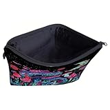 POPETPOP マッシュルーム月相デザイン メイクアップポーチ 旅行用化粧品収納バッグ レディーストイレタリーバッグ 大容量 限定デザイン