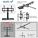 FITUEYES Universal TV Stand, Swivel TV Table Stand for 32-65 70 75 Inch Flat Screen, Table Top TV Stand Base Replacement, Height Adjustable TV Mount Stand with Glass Base, Max Holds 88lbs