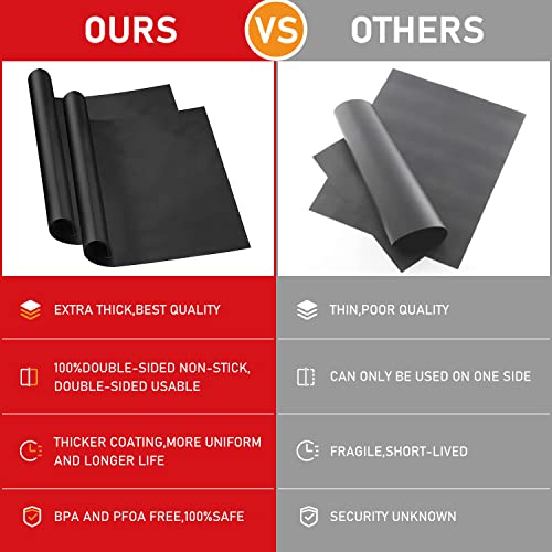RENOOK Thick Heavy Duty Oven Liners for Bottom of Oven, 3 Pack Non Stick Oven Liner Mat Set, 16.5\"x23\" BPA and PFOA Free, Oven Floor Protector Liner, Reusable Oven Mat for Bottom of Oven - Thumbnail 6