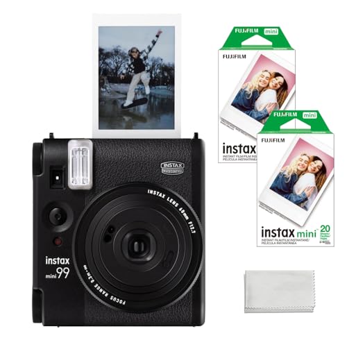 FUJIFILM INSTAX Mini 99 Instant Film Camera Bundled with INSTAX Mini Instant Film | 40 Exposures + Cleaning Cloth (4 Items)