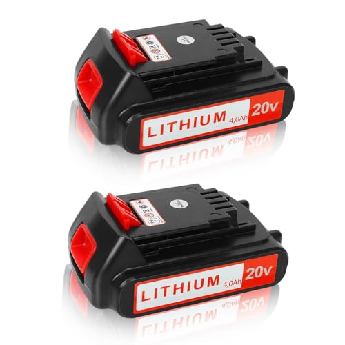ANTOOLOCKER 20v Battery for Black+ Decker: 4.0 ah Replacement 20 Volt Max Batteries Compatible with LBXR20 LBXR2020 LBX20 LBXR2520 LB2XR20 - Extended Runtime for Cordless Power Tools Drill 2 Pack