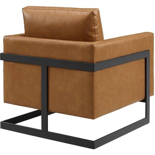 Sillón Plegable Cuero Vegano Negro Marrón miniatura 6