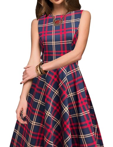 Image of Simple Flavor Women's Vintage Dress Sleeveless O-Neck Party Cocktail Dress