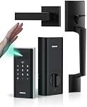 DESLOC K140 Plus Palm Vein Reconnaissance Smart Door Lock avec poignées WiFi, Contrôle de l'application, verrouillage automatique et jusqu'à 9 Mois de vie de batterie rechargeable, noir