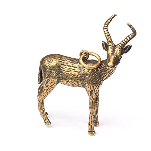 Porte-clé Feng Shui de chance et pendentif animal en cuivre vintage pour le succès