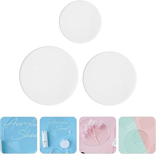 Miniatura 6 de VALICLUD 3 piezas de acrílico transparente hoja de fotos accesorios de acrílico paneles de luz acrílica disco de plástico en blanco tablero de