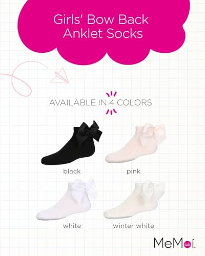 MeMoi Girls Bow-on-Back Cotton-Rich Anklet Sock2