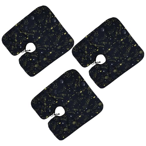 Balacoo Set de 3 capas impermeables para corte de cabello con patrón celestial para niños y accesorios de peluquería miniatura 1