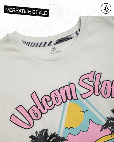 Image of Volcom Girls Shirts - Casual Crewneck Short Sleeve Graphic Tee Trendy Tops - Breathable Girls Summer Clothes