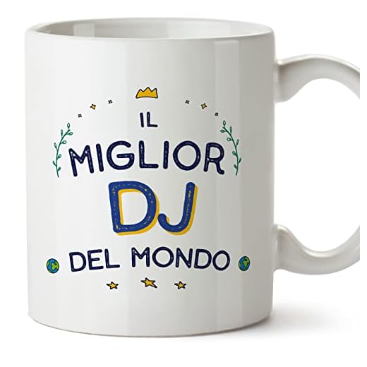 Mugffins Tazza in ceramica per DJ uomo 11 oz / 350 ml - In italiano - Miglior del Mondo - Idea regalo per compleanno, anniversario, natale, laurea