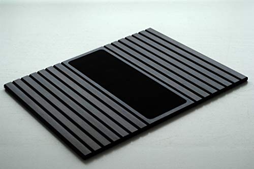Kos Design - Bandeja de bambú antideslizante para todos los reposabrazos, color natural oscuro