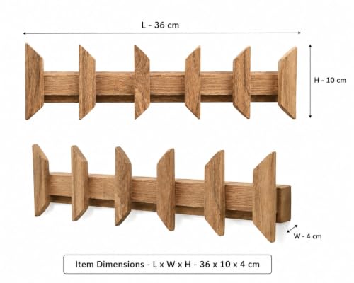 Image of Wooden Wall Mounted Coat Rack with Multiple Hooks, Decorative Wall Hanger for Clothes, Jackets, Bags, Scarves, Towels & Home Organization (Batman 6 Hook)