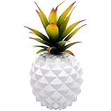 BLASCOOL Artificial Succulent Potted Pineapple Decor - Fake Pineapple Home Office Kitchen Table Decoration (White)
