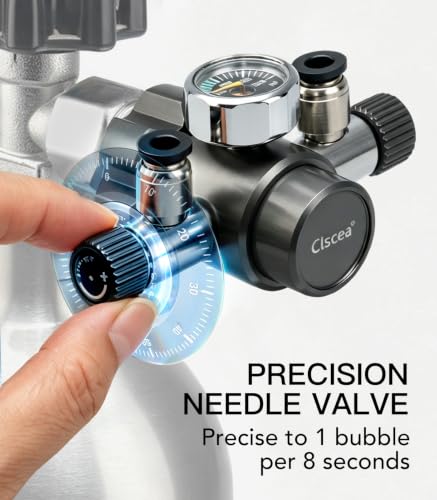 Image of Dual Outlets Aquarium CO2 Regulator for CGA320 Tank, R200-2 | Dual Needle Valves, CO2 Control