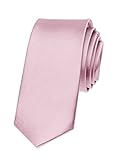 Autiga® Krawatte Herren Hochzeit Konfirmation Slim Tie Retro Business Schlips schmal hellrosa