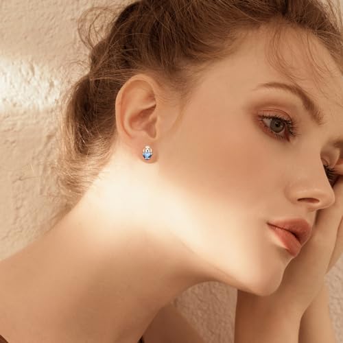 Image of 925 Sterling Silver Dog Earrings Cute Animal Puppy Stud Earrings Dog Jewelry Gifts for Women Girls Pet Lover Hypoallergenic Earrings for Sensitive Ears