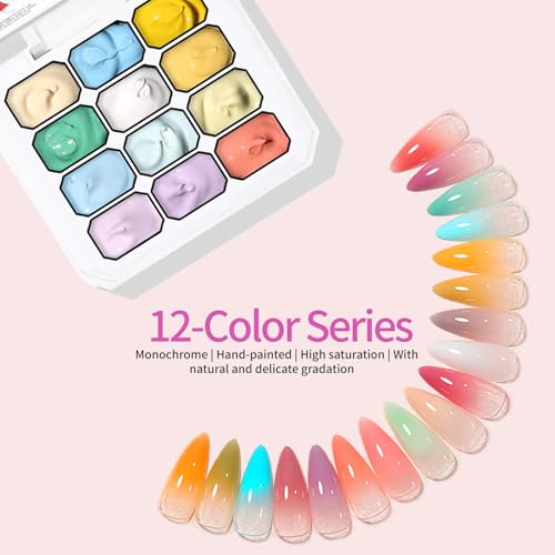 Set de Gel para Uñas Ombre 12 Colores con Esponjas miniatura 3
