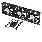 ventilateur PVTLCYBI Ventilateur de serveur 12 cm CC 12 V 220 V 120 mm (prise U/*K, 3 ventilateurs Dual Ball)