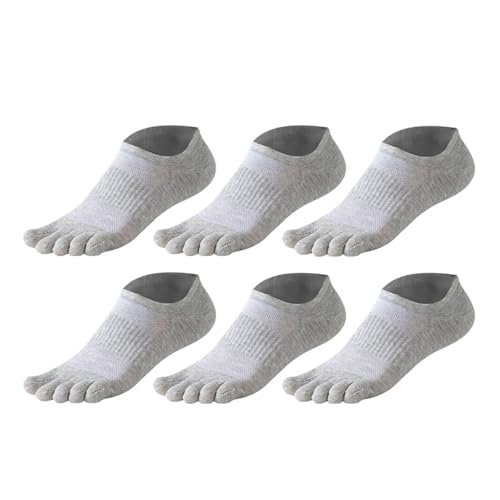 GSJNHY Calcetines de cinco dedos 6 pares de calcetines cortos algodón cinco dedos for hombre, malla transpirable, for correr, deportivos(GeAY)