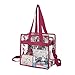 Produktbild Atuka Transparent Tragetasche, durchsichtiger Kulturbeutel, Reisegepäck Beutel, Make-up Kosmetiktasche, Wasserfest Waschbeutel, entspricht der NFL Stadion-Norm 12x12x6 (Rose Rot)
