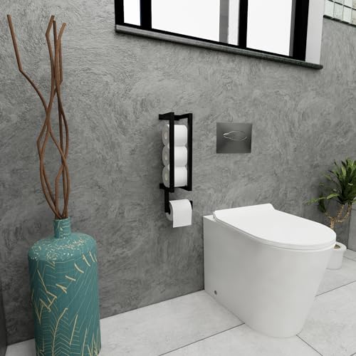Suporte Porta Papel Higiênico Parede Papeleira Banheiro Lavabo Industrial Preto