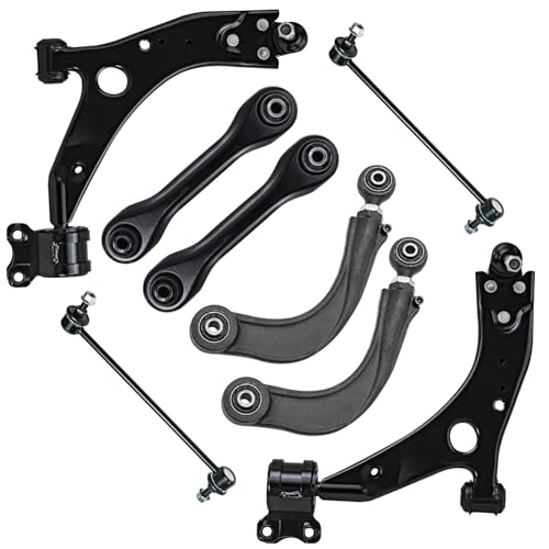 Image of Detroit Axle - 8pc Front End Control Arms Kit for 2006 Volvo C70, 2004-2006 S40, 2005-2006 V50, Stabilizer Sway Bars Front and Rear Control Arms Replacement
