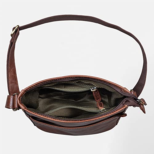 Leabags Leather Crossbody Bag - Vintage Genuine Buffalo Leather Handbag - Messenger Shoulder Bag Men Women Briefcase Large Milano Crazy Vinkat #TOP5
