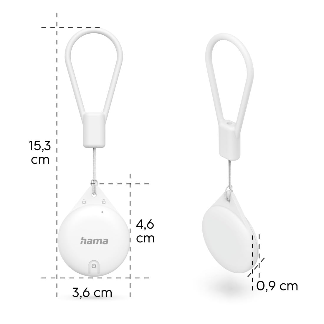 Hama Trova chiavi per Apple Where is App, 4 pezzi (Key Finder con Bluetooth, allarme, telefono cellulare Key Finder per chiavi, portafoglio, bagagli, animali, iOS, iPhone, iPod, iPad, cella a pulsante
