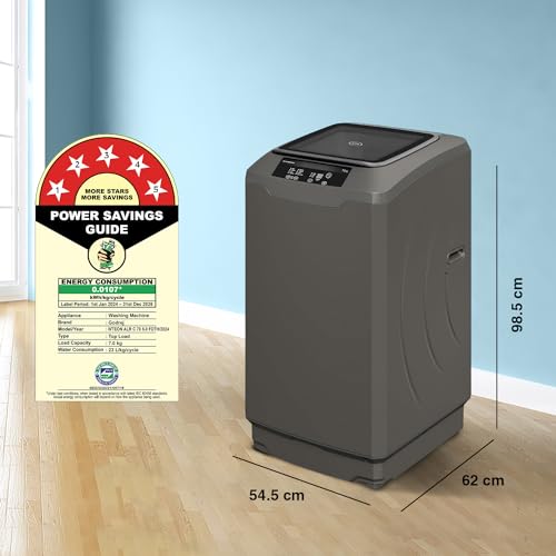 Image of Godrej 7 Kg 5 Star Fully-Automatic Top Load Washing Machine Appliance With Roller Coaster Wash (WTEON ALR C 70 5.0 ROGR, Royal Grey)