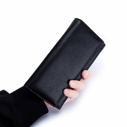 Women's Long Money Clips Handbags Wallets Purses Card Cases Genuine Leather Evening Bags Money Organisers (Blue)2