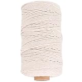 jojofuny クラフト紙タイ紐 綿製装飾ロープ 3mm×200メートル 1ロール 手作りDIYに最適 簡単に結束できる ベージュカラー ホリデーデコレーションにも最適