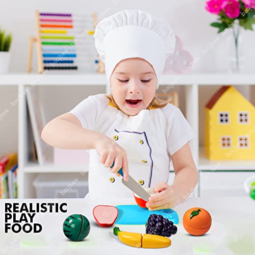 Image of Baybee Fruit Cutting Toy Set for Kids | 5pcs Sliceable Fruits with Knife & Cutting Board | Pretend Play Kitchen Set for Toddlers 2+ Years