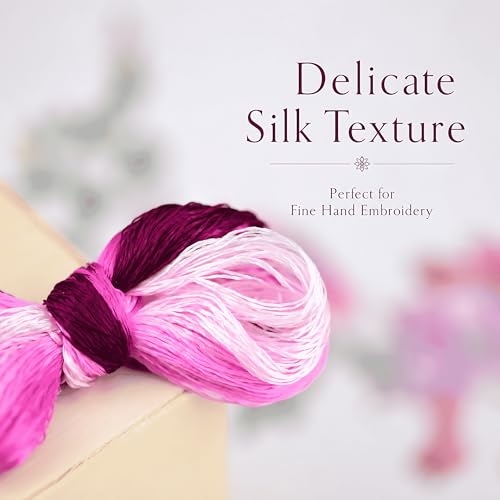 Image of 4 Skeins Mulberry Silk Floss Embroidery Thread Floss-Cross Stitch Threads China Silk Woven Jewelry Threads DIY Sewing Kits (17)