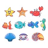 FOYTOKI 10個 海洋生物デザインの浴槽用滑り止めステッカー 防水耐久性付き 浴室滑り止め対策 も の自粘プで サポート