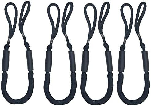 Pack of 4 Bungee Dock Lines for Boat Shock Absorb Dock Tie Mooring Rope Boat Accessories 4-5.5 ft