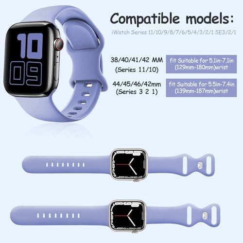 Silicone Strap Compatible with Kids Apple Watch Band 38mm 40mm 41mm 42mm 44mm 45mm 46mm, Soft Sport Replacement Bands for iWatch Series 11 10 9 8 7 6 5 4 3 2 1 SE3 SE2 SE Girls Boys Small Wrists by Polyjoy - Used condition - Image 2