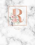 Academic Planner 2019-2020: Rose Gold Monogram Letter R with Pink Flowers over Marble Academic Planner July 2019 - June 2020 for Students, Moms and Teachers (School and College)