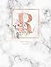Academic Planner 2019-2020: Rose Gold Monogram Letter R with Pink Flowers over Marble Academic Planner July 2019 - June 2020 for Students, Moms and Teachers (School and College)